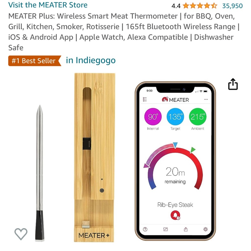 MEATER Plus: Wireless Smart Meat Thermometer (only opened 4 Pics)